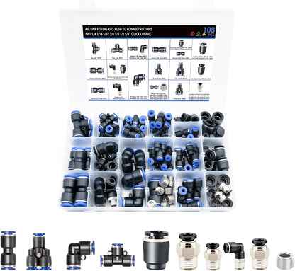 108 PCS Plastic Quick Connect Fittings