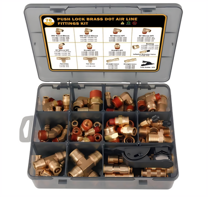 76 Pcs Brass DOT Air Line Fittings Kit