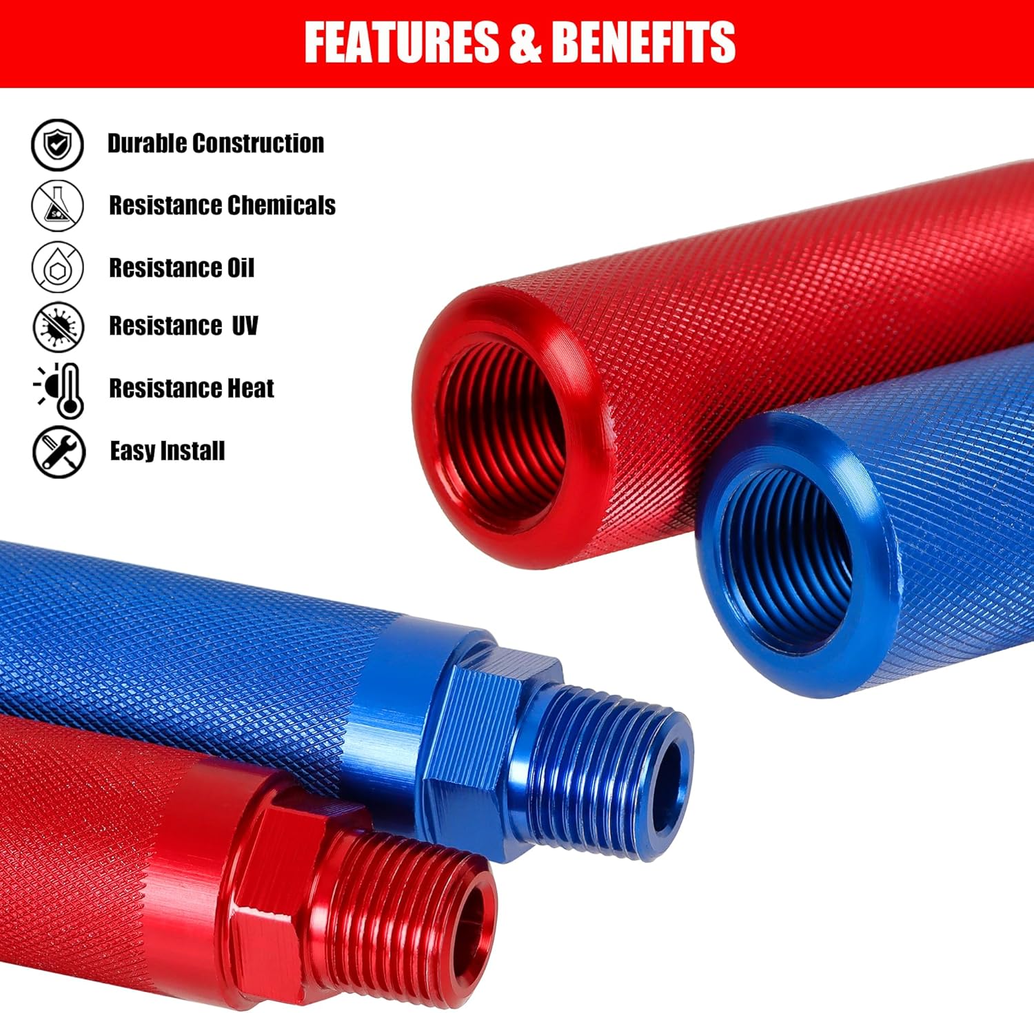 Anodized Aluminum Gladhand Grips Glad Hand Extension Handle Set